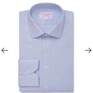 Thomas Pink Mens Light‎ Blue Long Sleeve Button Down Dress Shirt